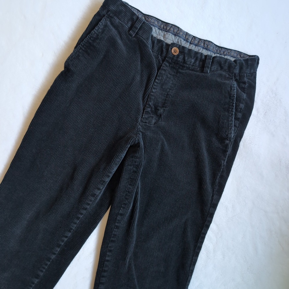 Brooks Brothers Clark Corduroy Pants Mens 33x32 Black Office Straight Preppy